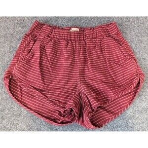 Bridge & Burn Shorts Womens Sz XS Lightweight Casual Elastic Waist Striped Red